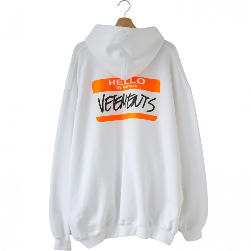 Vetements Hello My Name Is Hoodie (White)